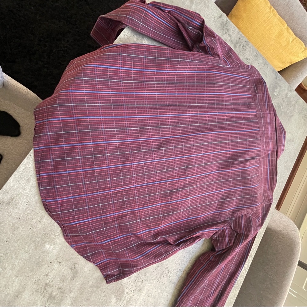 2XL ROBERT GRAHAM textured berry plaid shirt - Picture 3 of 13